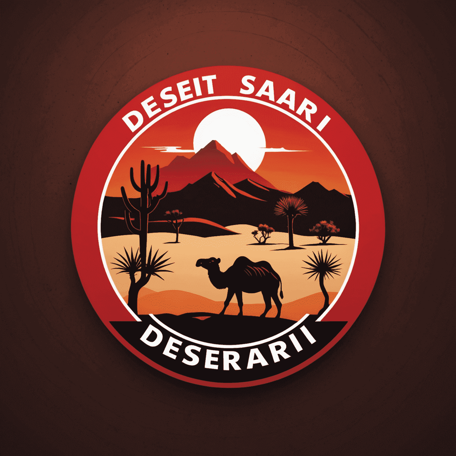 DesertSafari logo in red and white colors