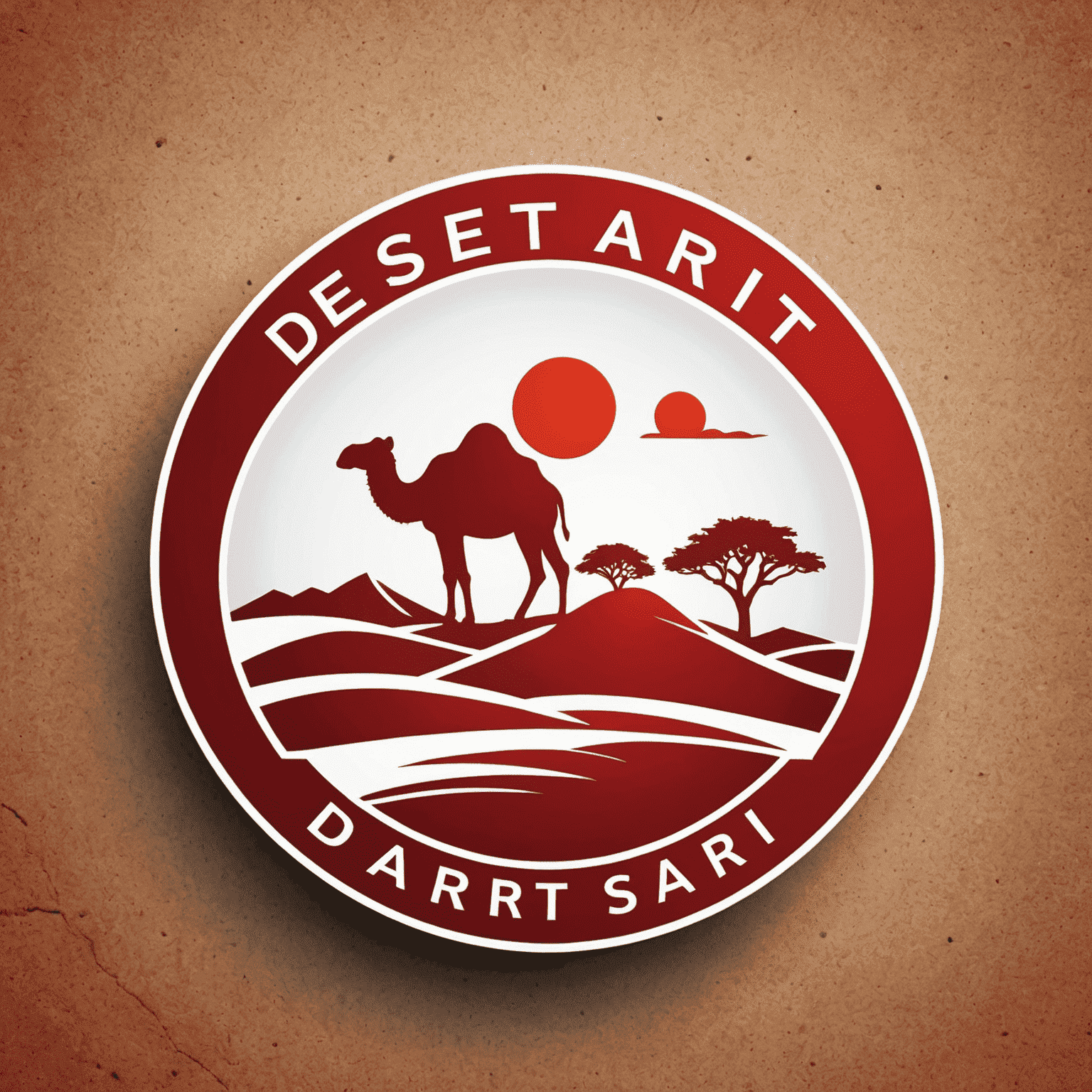 DesertSafari logo in red and white colors