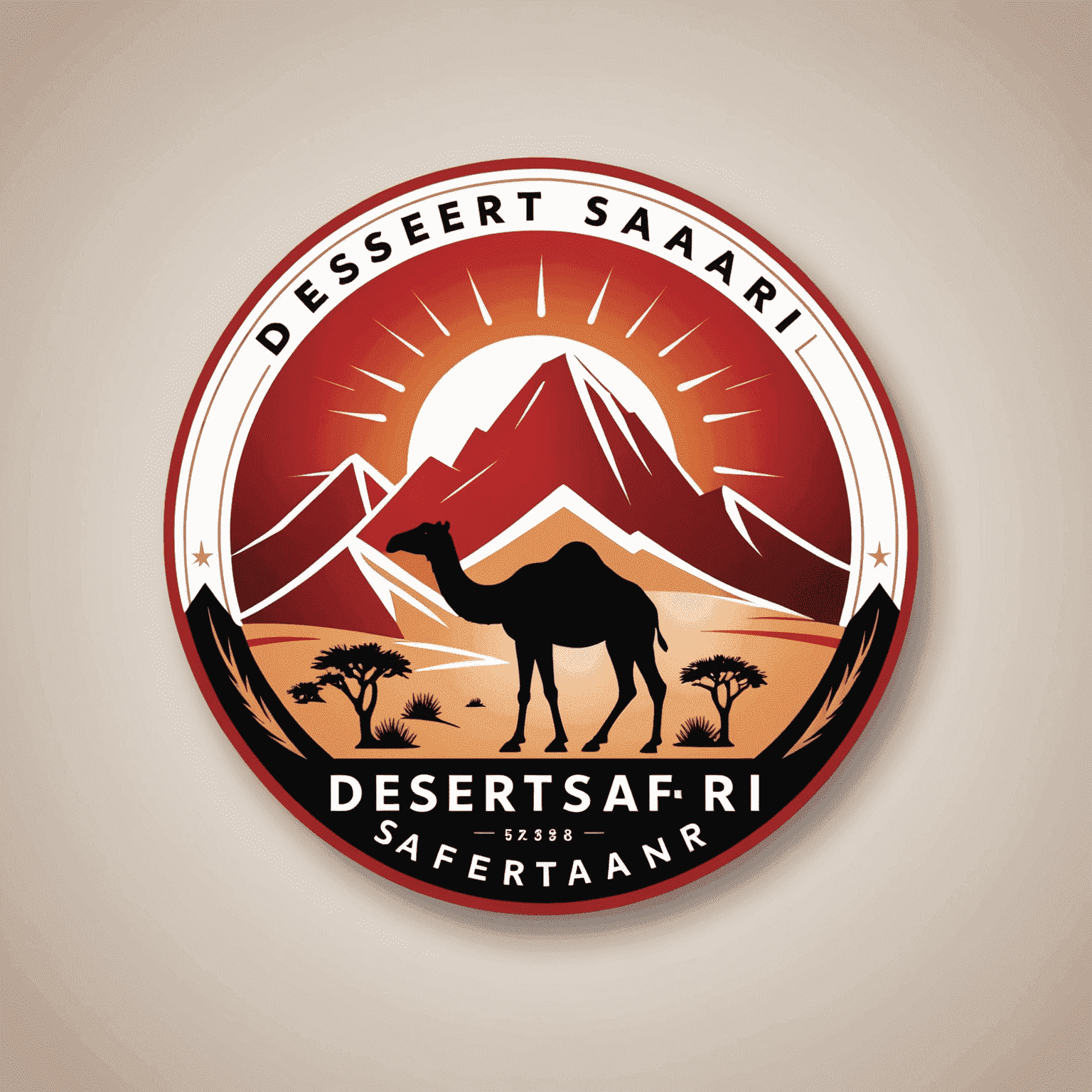 DesertSafari logo in red and white colors