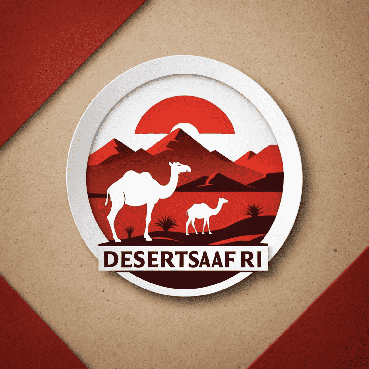 DesertSafari logo in red and white colors