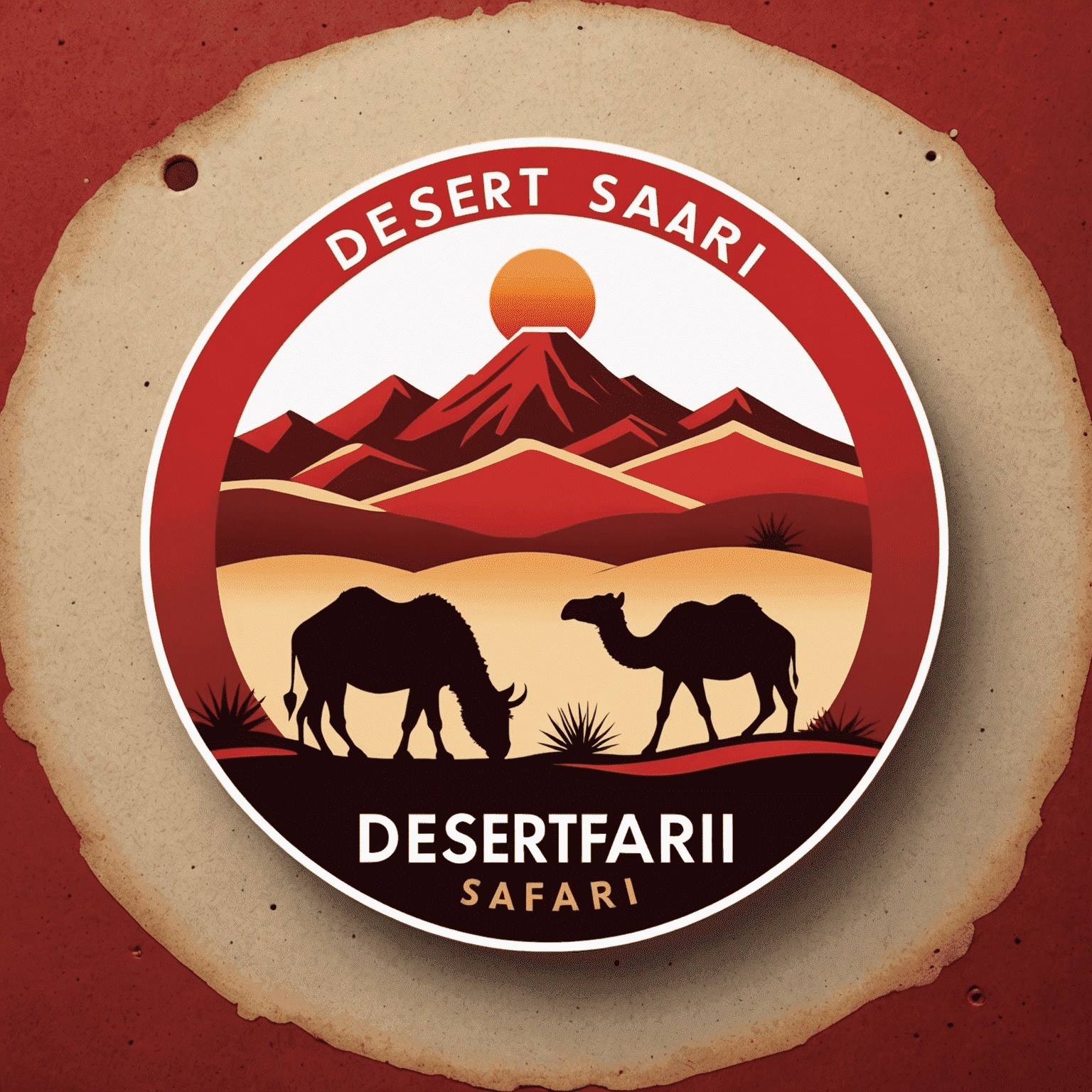 DesertSafari logo in red and white colors