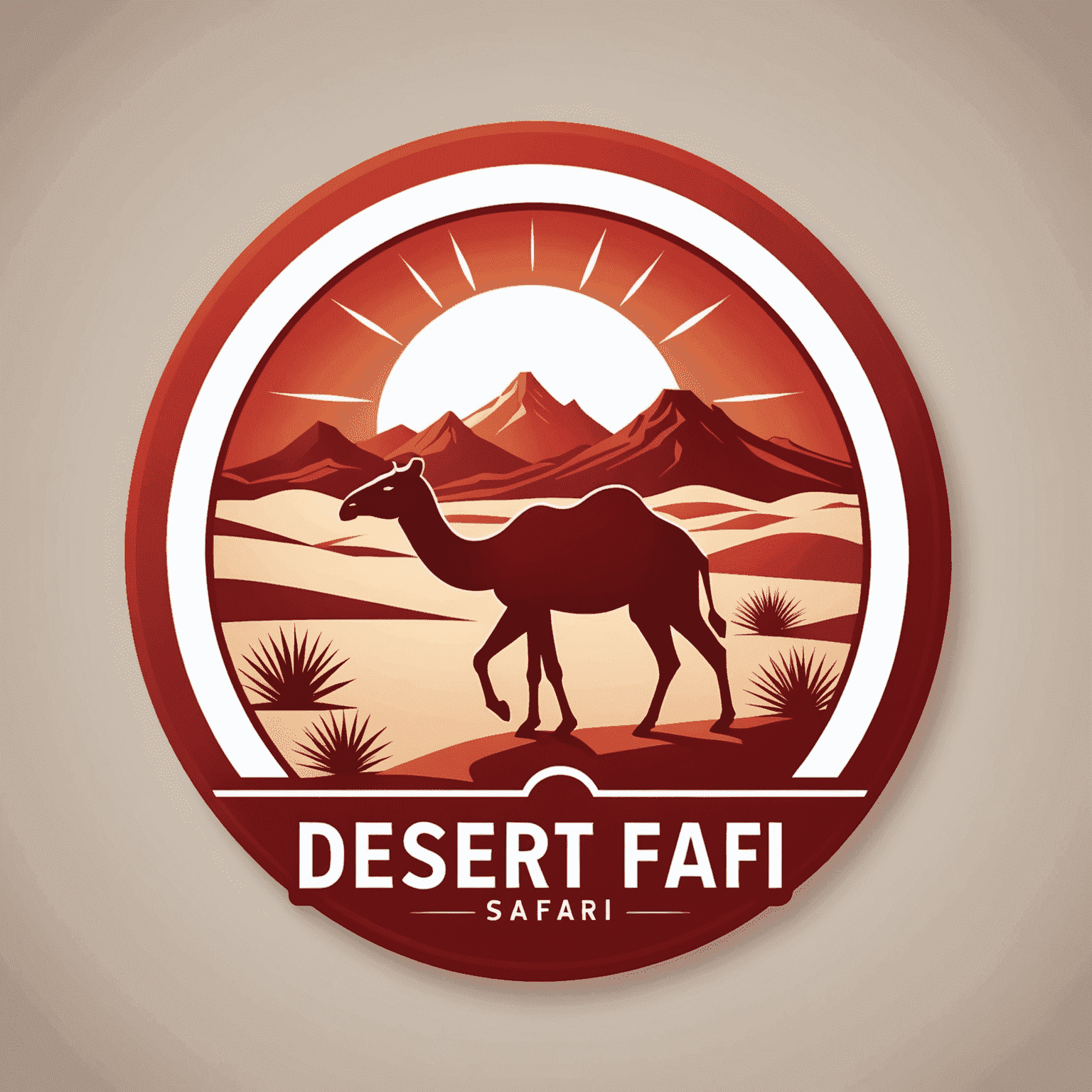 DesertSafari logo in red and white colors