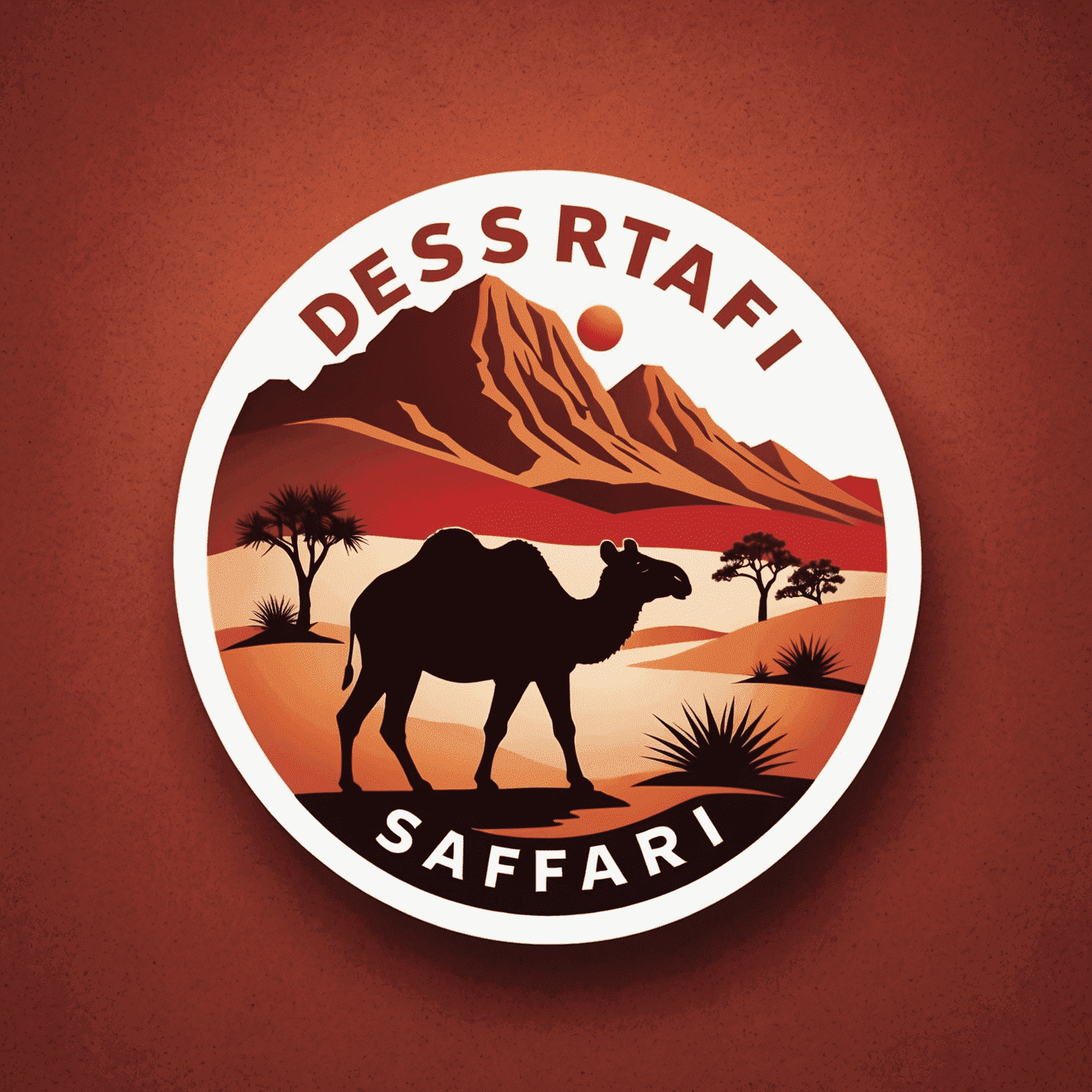 DesertSafari logo in red and white colors