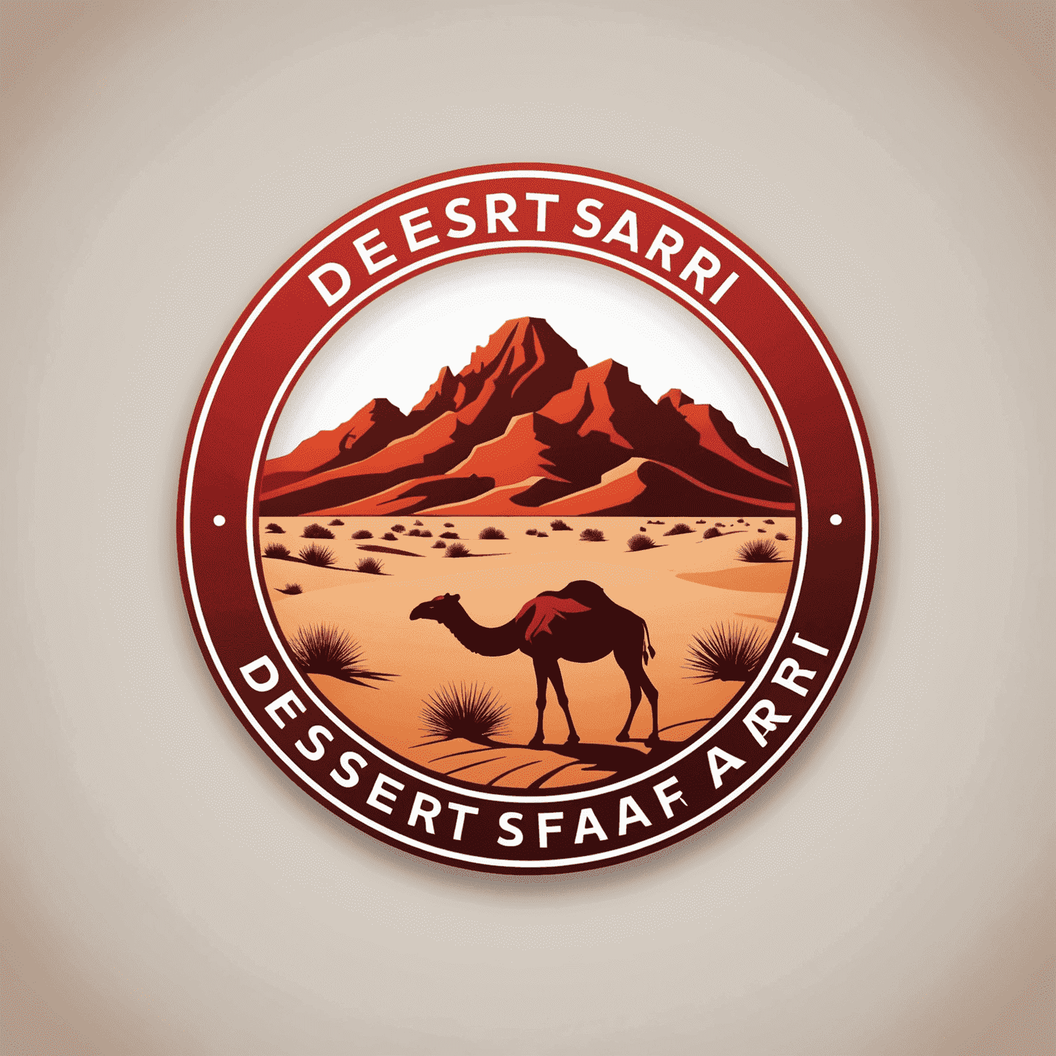 DesertSafari logo in red and white colors