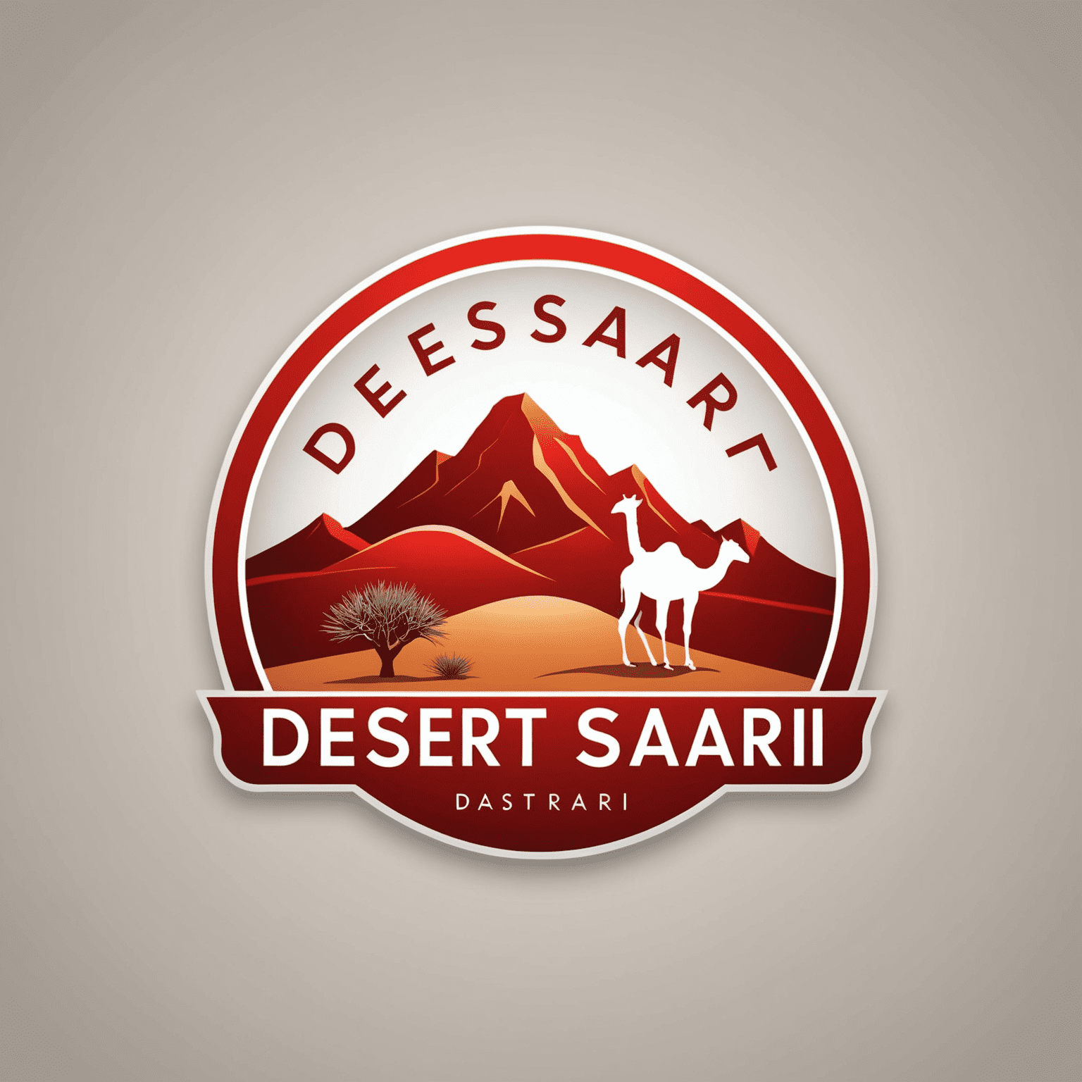 DesertSafari logo in red and white colors