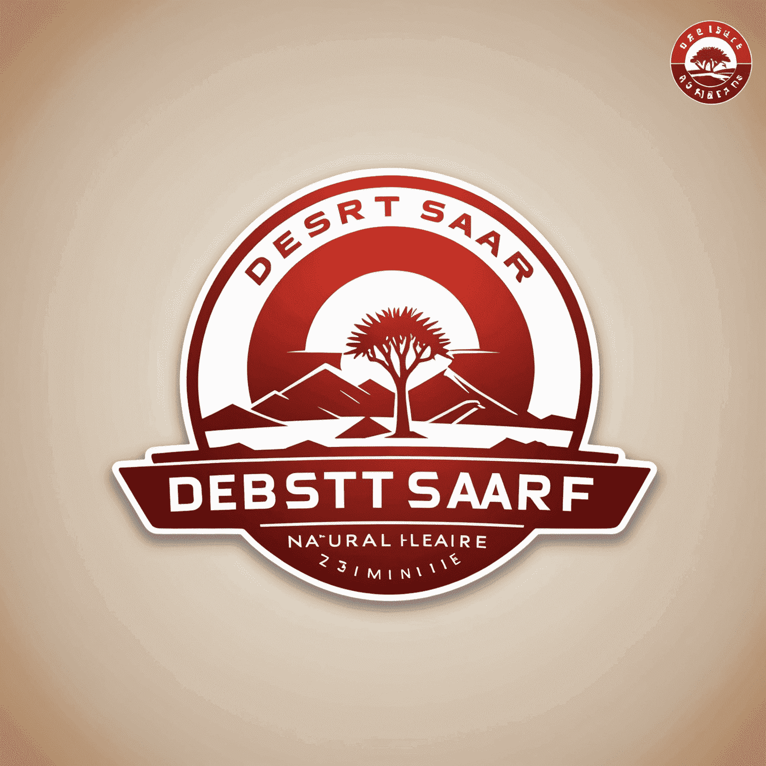 DesertSafari logo in red and white colors