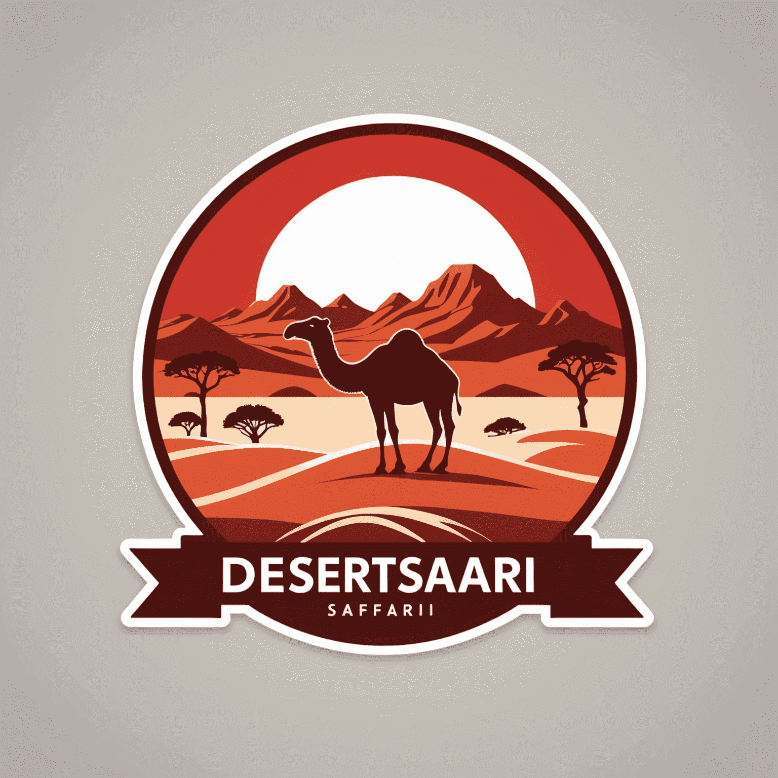 DesertSafari logo in red and white colors